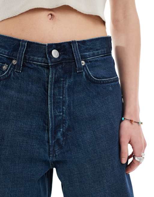 Weekday Astro Unisex baggy denim shorts in sapphire blue | ASOS