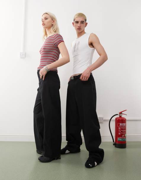 Weekday – Astro – Unisex-Hose aus Leinenmix in Schwarz - view 1