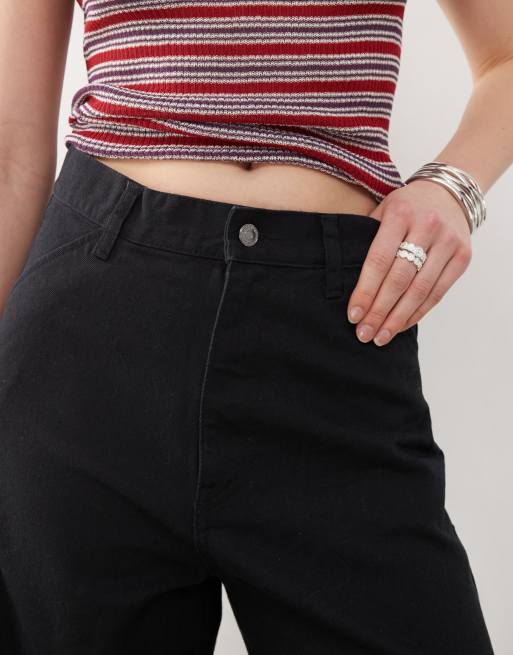 Weekday Astro Unisex linen blend pants in black, 2 of 5