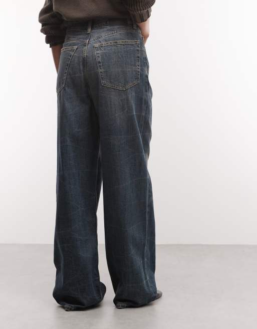 Weekday Astro Unisex low rise baggy fit jeans in faded blue, 4 of 5