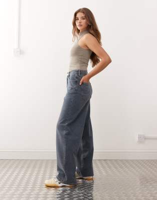 Weekday Astro Unisex Low Rise Loose Fit Baggy Jeans In Neutral