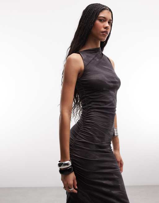 Weekday asymmetric maxi dress in black zebra print, 2 of 4