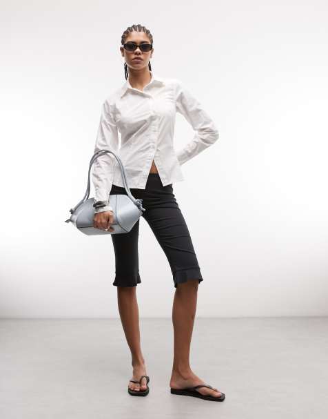 Weekday asymmetric shirt with slit detail in white - view 1