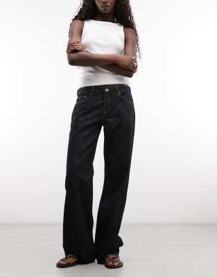 Weekday Aura Low Waist Relaxed Bootcut Jeans In Blue