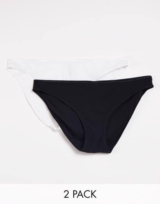 Weekday - Aurora - Confezione da 2 slip in cotone neri e bianchi - MULTI