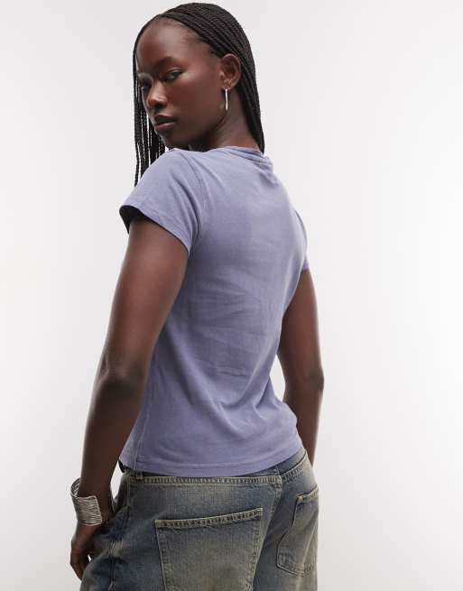 Weekday baby tee z lat 90. w spranym niebieskim kolorze, 2 z 4