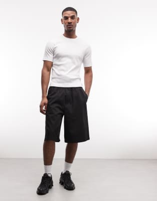 Weekday Baggy Fit Chinos Shorts In Black