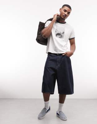 Weekday Baggy Long Shorts In White