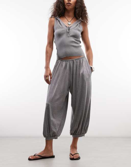 Weekday balloon fit bloomer pants in grey melange, 2 of 5