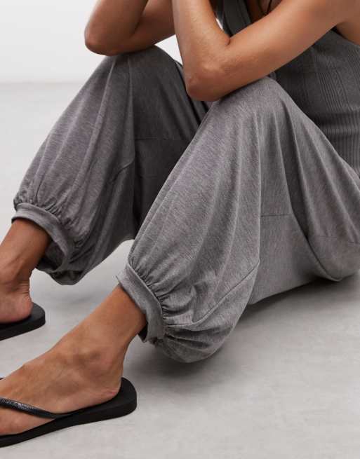 Weekday balloon fit bloomer pants in grey melange, 3 of 5