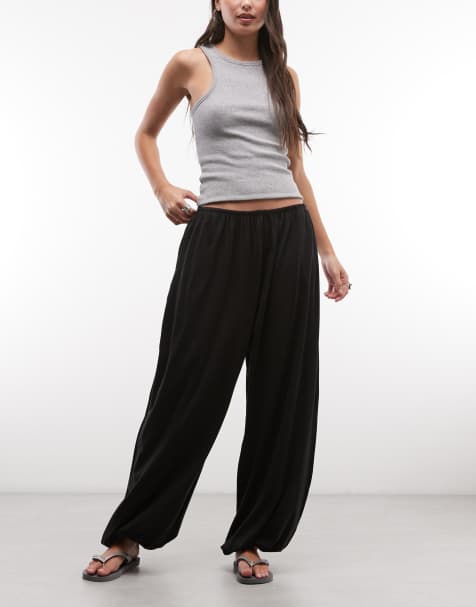 Weekday balloon fit trousers in black - view 1
