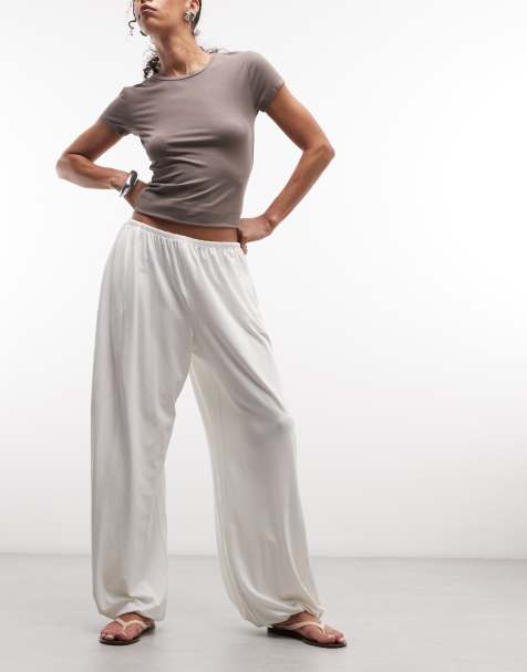 Weekday balloon fit trousers in off-white - view 1