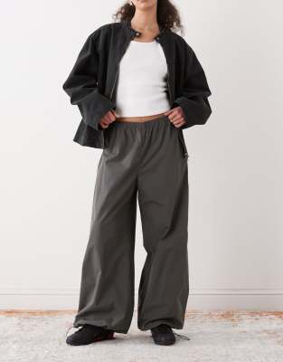 Weekday Balloon Track Pants In Gray