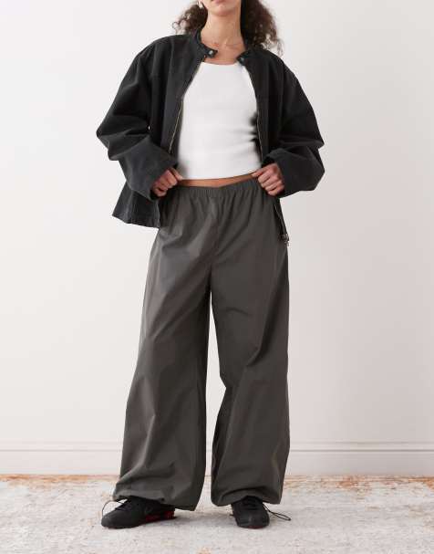 Weekday balloon track pants in dark grey