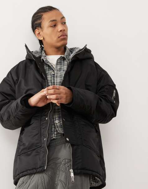 Weekday – Baloo – Parka in Schwarz mit Teddyfutter - view 1