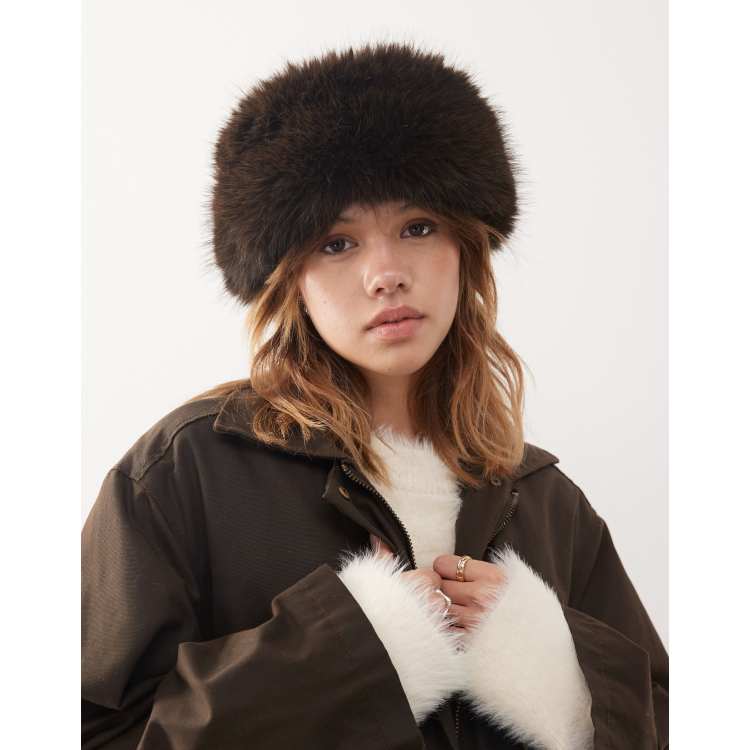 Bandeau Cheveux En Fourrure Henig Furs - Marron, Réglable, Neuf Jamais Porté