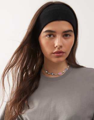 Weekday - Bandeau en maille - Noir