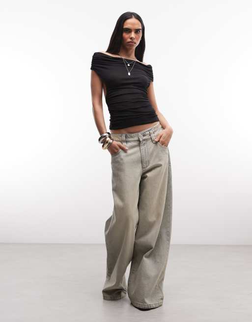 Weekday bardot top with open back in black, 3 of 4