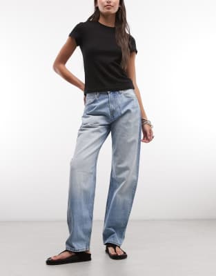 Weekday Barrel Leg Jeans In Blue