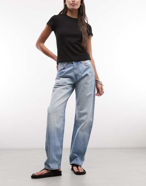 Weekday barrel leg jeans in light blue wash - view 1