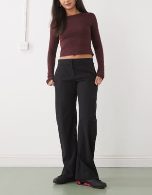 Weekday Barrel Leg Tailored Pants In Black