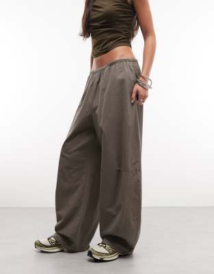 Weekday Barrel Parachute Pants In Gray