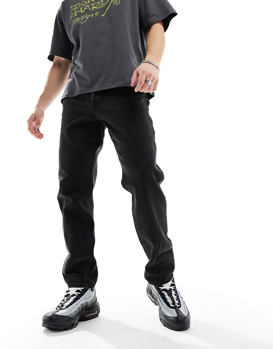 Weekday Barrel Relaxed Fit Tapered Jeans In Tuned Black