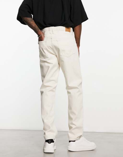 Weekday - Barrel - Ruimvallende jeans met toelopende pijpen in ecru, 2 van 4