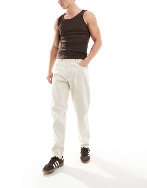 Weekday - Barrel - Ruimvallende toelopende jeans in ecru