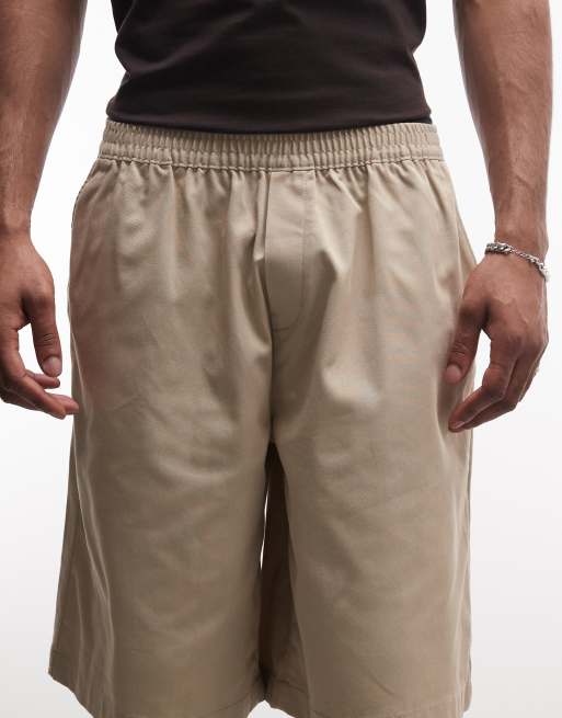 Weekday – Beige, baggy chinos-shorts, 5 av 5
