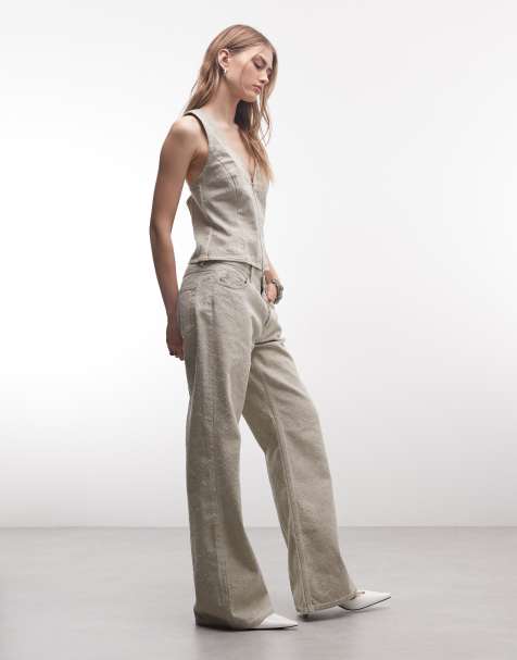Weekday - Beige bootcut-bukser - Del af sæt - view 1