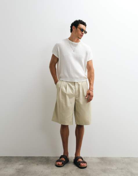 Weekday - Beige lange oversized chinoshorts - view 1