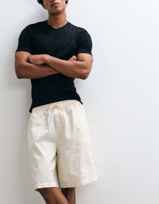 Weekday – Beige shorts i oversize av linnemix, 2 av 5
