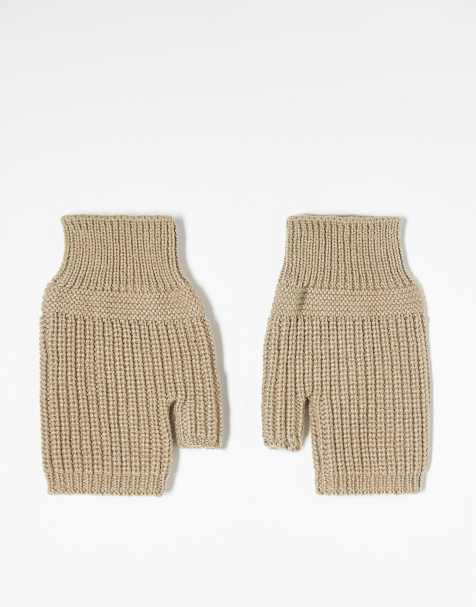 Weekday - Beige strikkede luffer - view 1