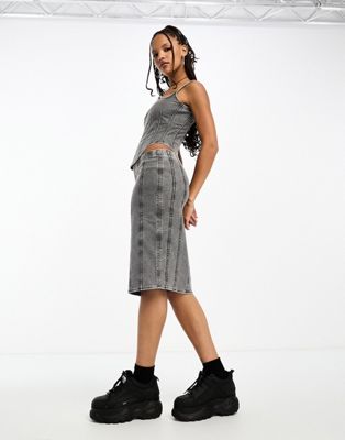 Weekday Bell co-ord midi skirt in washed black