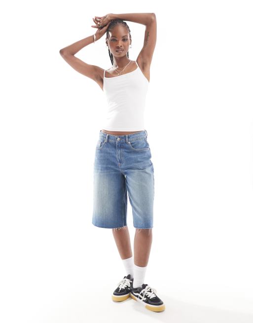 Weekday Bell fitted singlet top with square neckline in white
