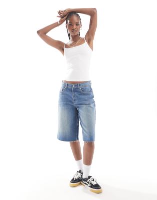 Weekday Weekday Bell fitted vest top with square neckline in white