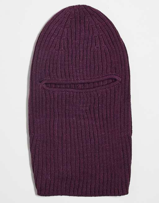 Weekday Bell knit balaclava in wine