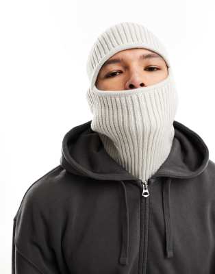 Weekday Bell knitted balaclava in beige | ASOS
