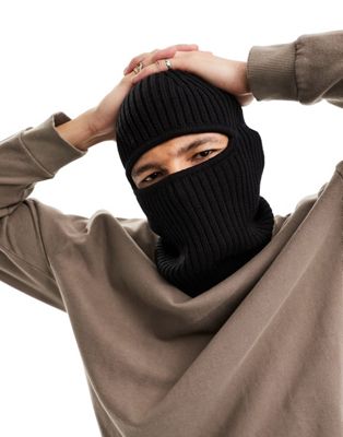 Weekday Bell knitted balaclava in black