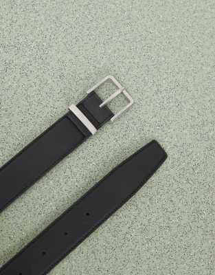 Weekday Belt With Square Silver Buckle In Black