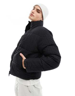 Weekday Ben textured puffer jacket in black