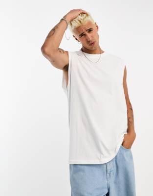 Weekday Weekday Benjamin oversized tank top in white