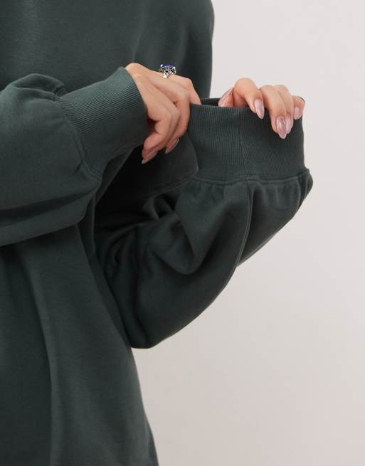 Weekday – Bensingrön, slouchy sweatshirt i oversized fit, 4 av 4