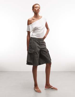 Weekday Bermuda Cargo Shorts In Gray