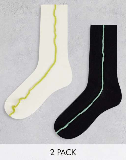 Weekday – Betty – Baumwollsocken in verschiedenen Farben mit sichtbaren Nähten - MULTI
