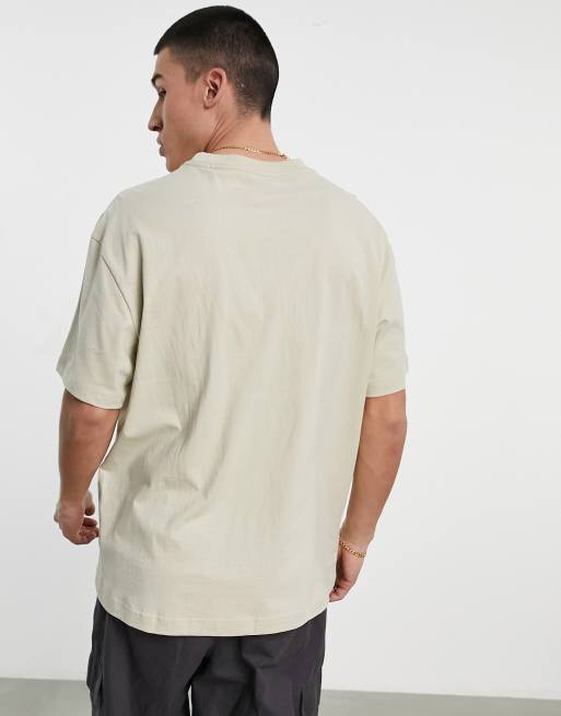 Weekday – Beżowy T-shirt oversize – część zestawu, 2 z 4