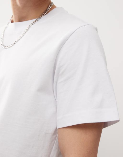 Weekday – Biały gruby dżersejowy T-shirt oversize o pudełkowym kroju, 3 z 4