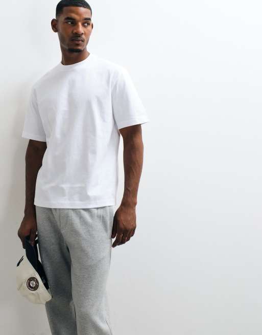 Weekday – Biały gruby dżersejowy T-shirt oversize o pudełkowym kroju, 5 z 5