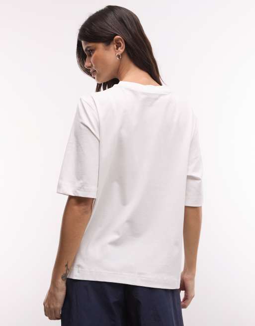 Weekday – Biały T-shirt o pudełkowym kroju oversize, 3 z 4